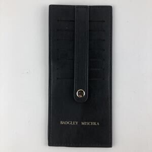 Badgley Mischka 7 Slot Black Card Holder Wallet Brand New